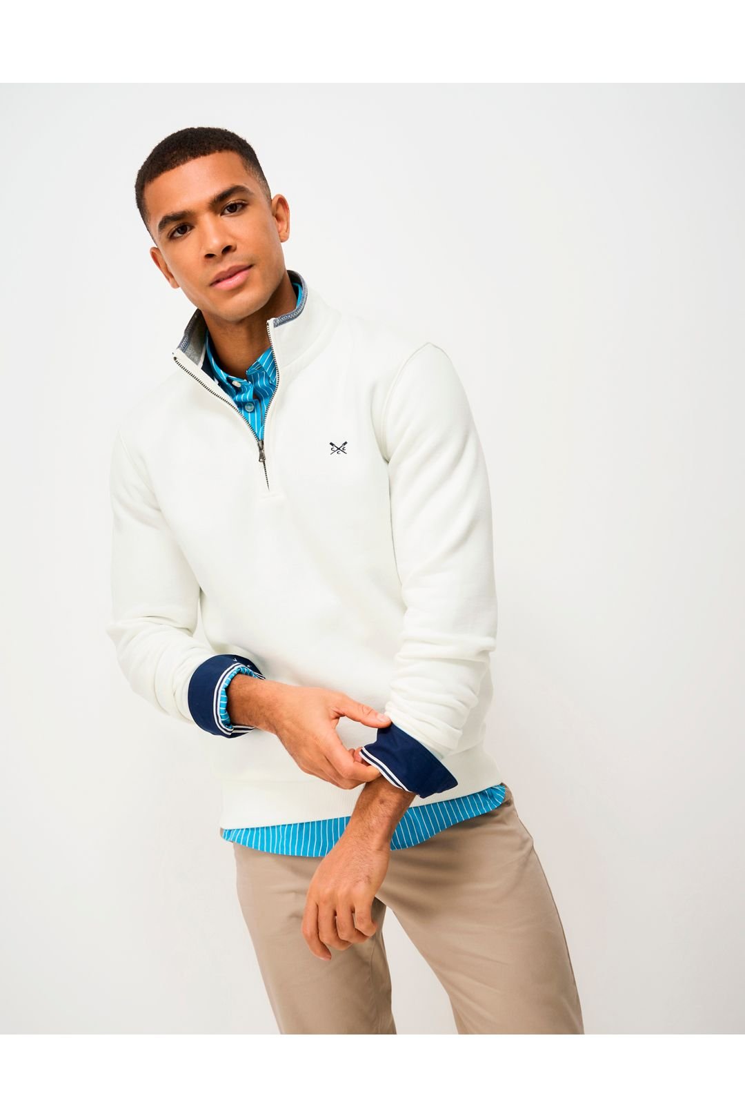 Crew Clothing Crew Clothing Men's Classic Half Zip Sweat Snow White - 3