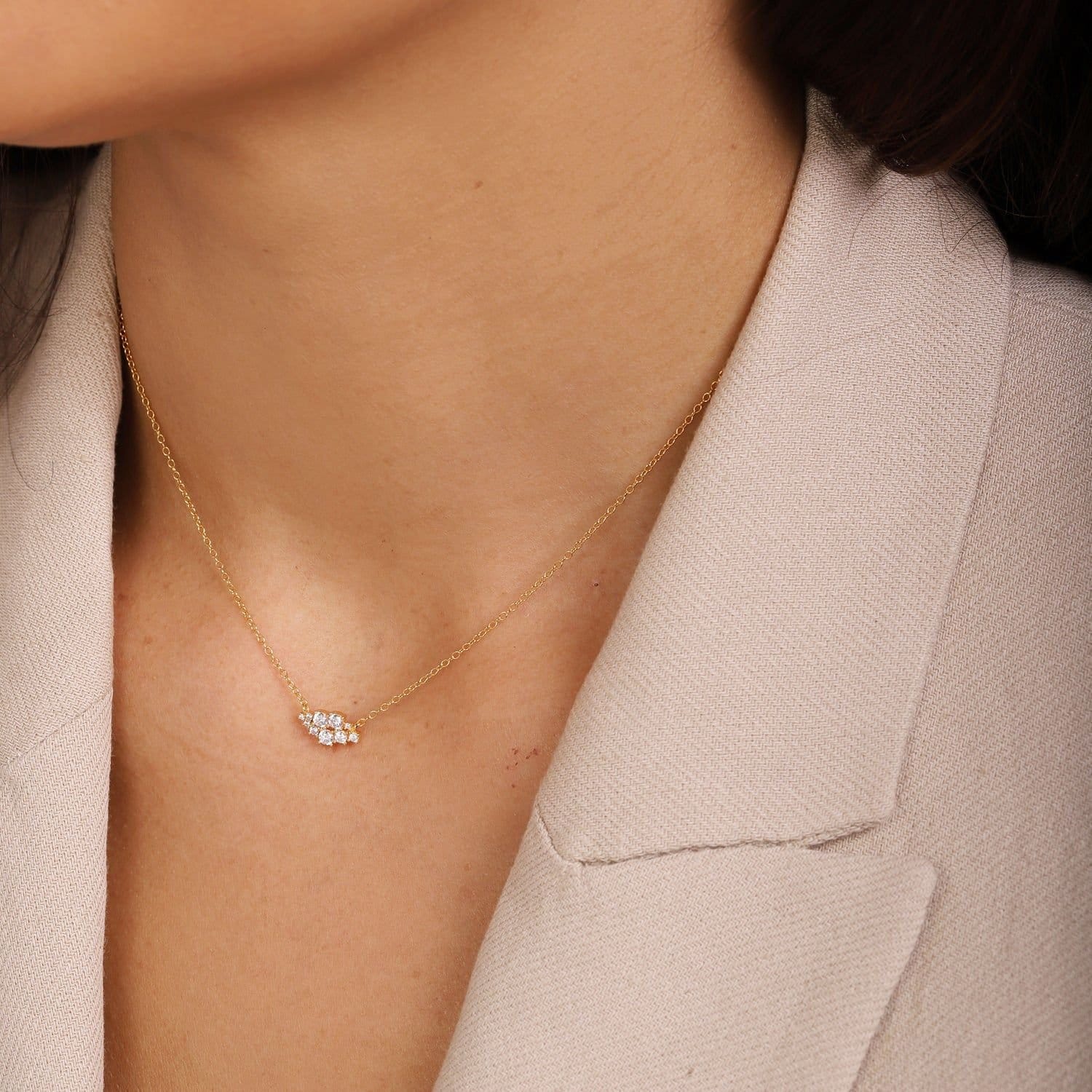 Gold Trip Gold Trip Women's Crystal Cluster Necklace in Gold - 4