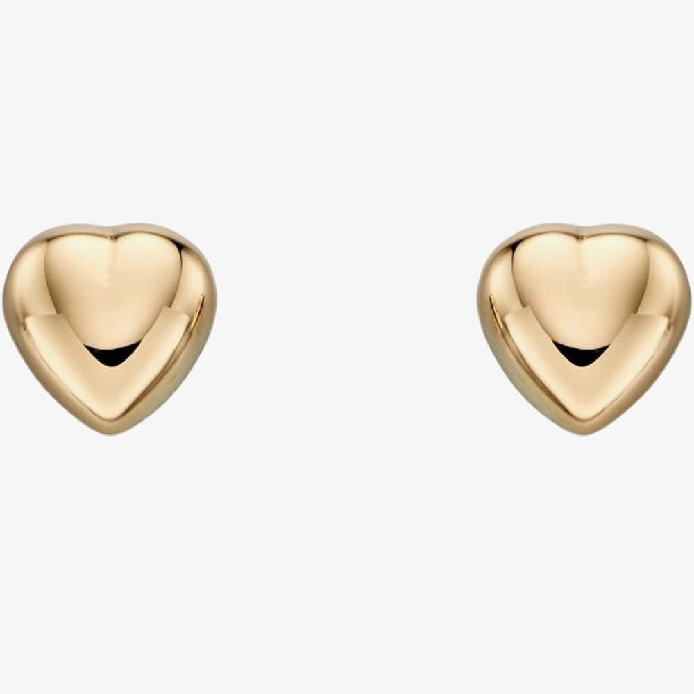 T.H.Baker T.H.Baker Women's 9ct Yellow Gold Heart Stud Earrings GE2213