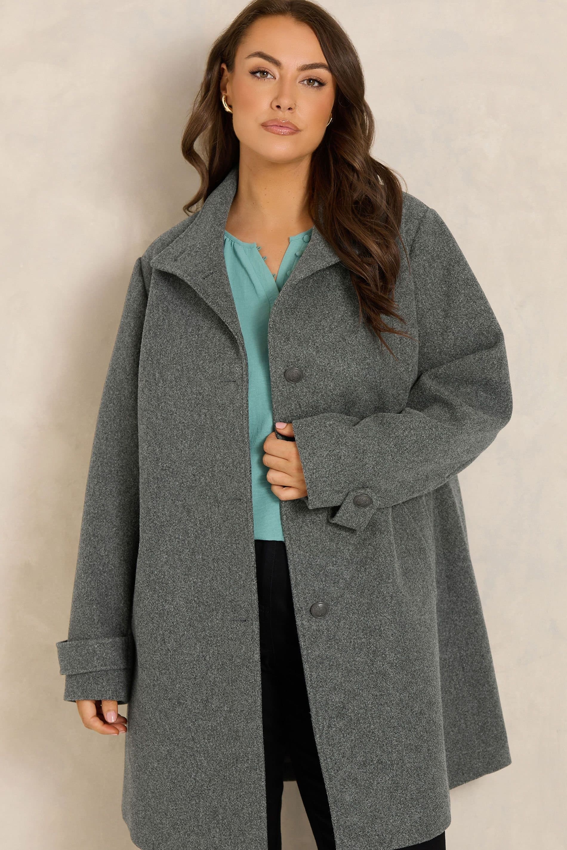 Evans Evans Women's Longline Coat in Grey