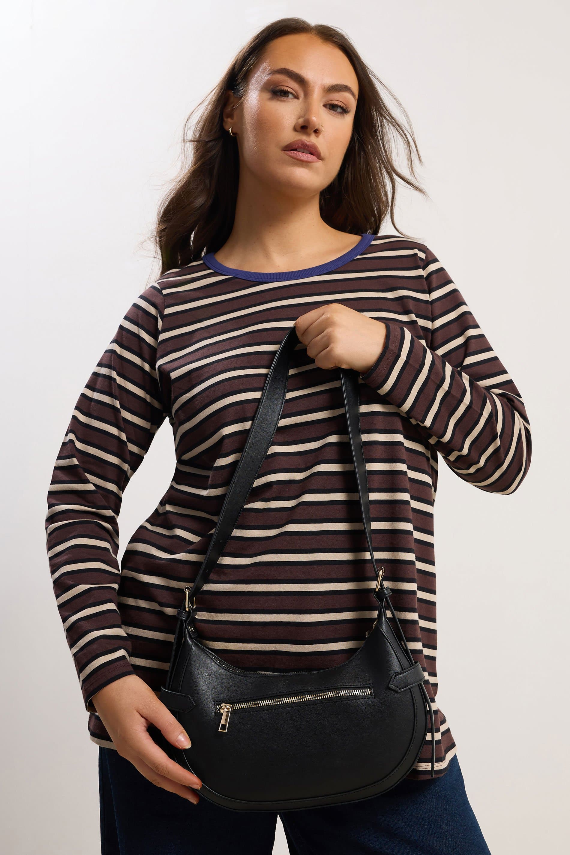 Yours Black Buckle Shoulder Bag