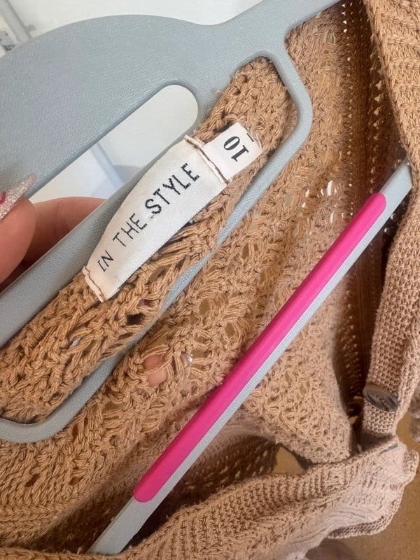 In The Style Tan Crochet Cardigan