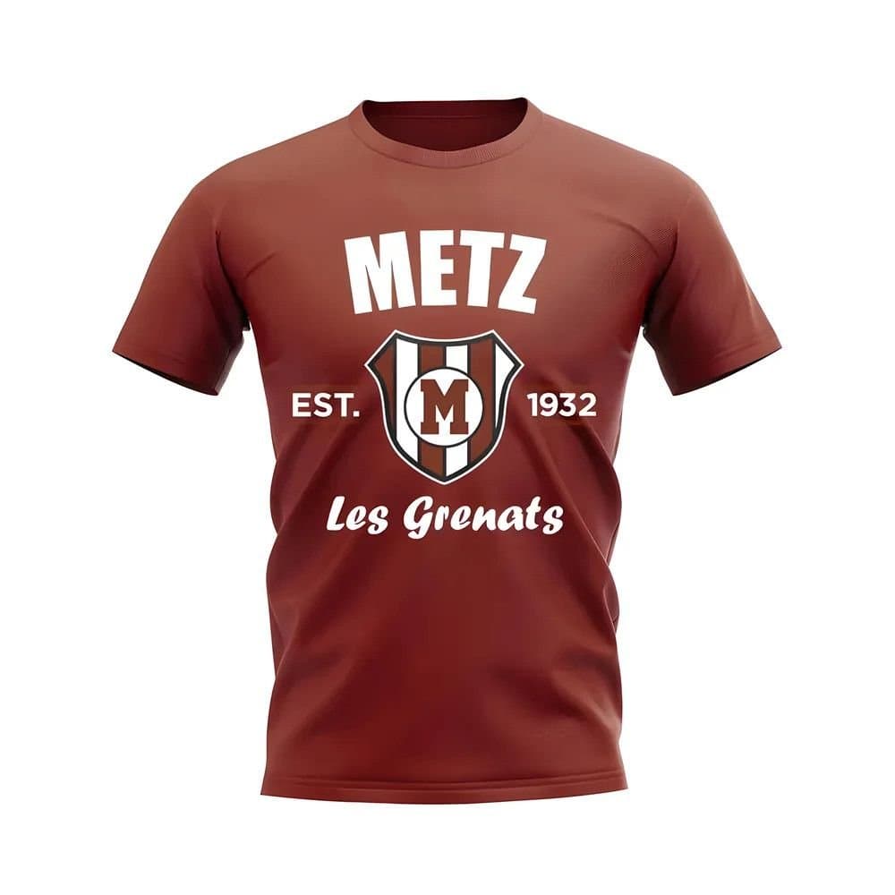 Metz Metz Men's Personalised Established Football T-Shirt in Maroon