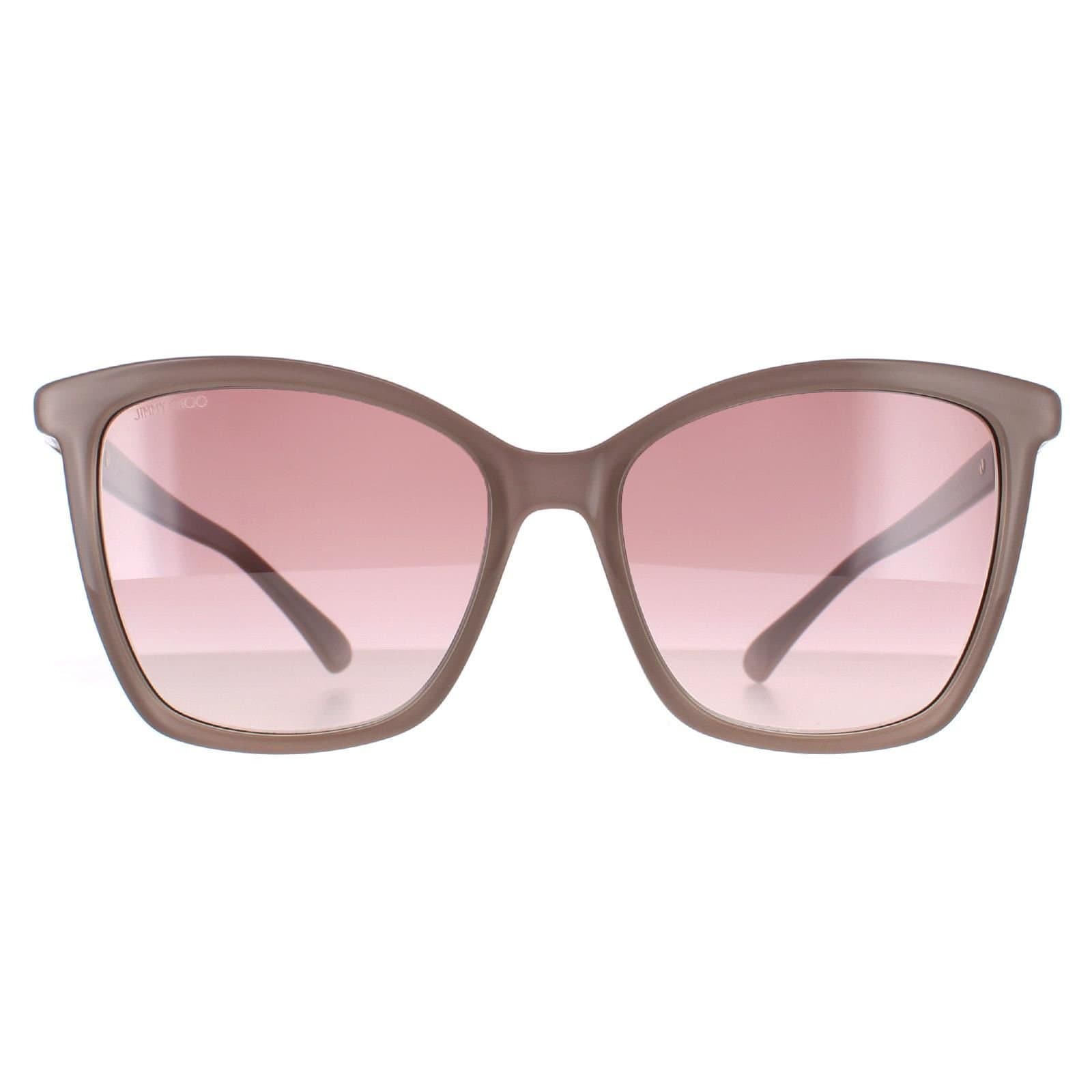 Jimmy Choo Jimmy Choo Women's Square Nude Brown Silver Mirror ALI/S in Pink