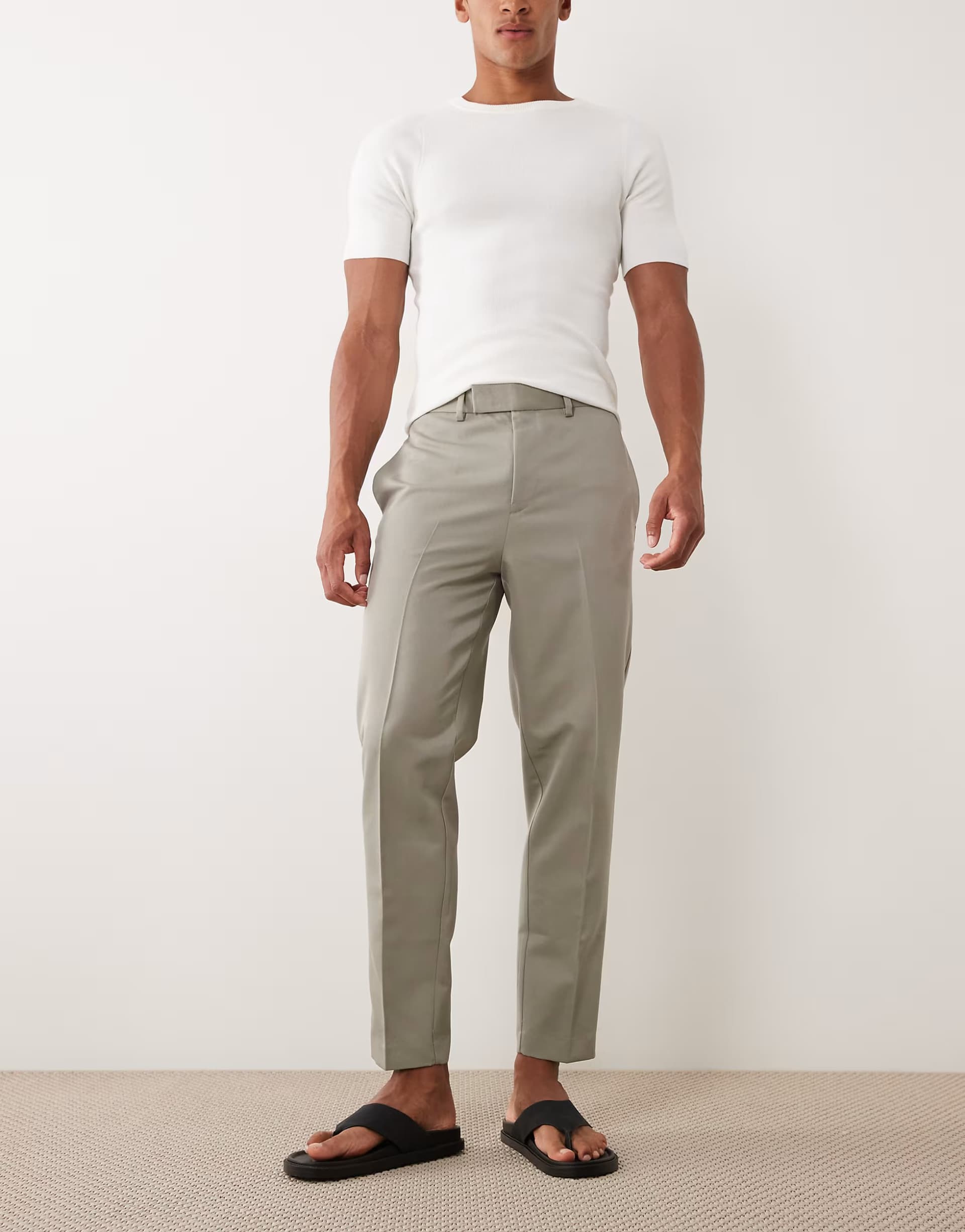 ASOS ASOS DESIGN smart tapered trousers in sage green