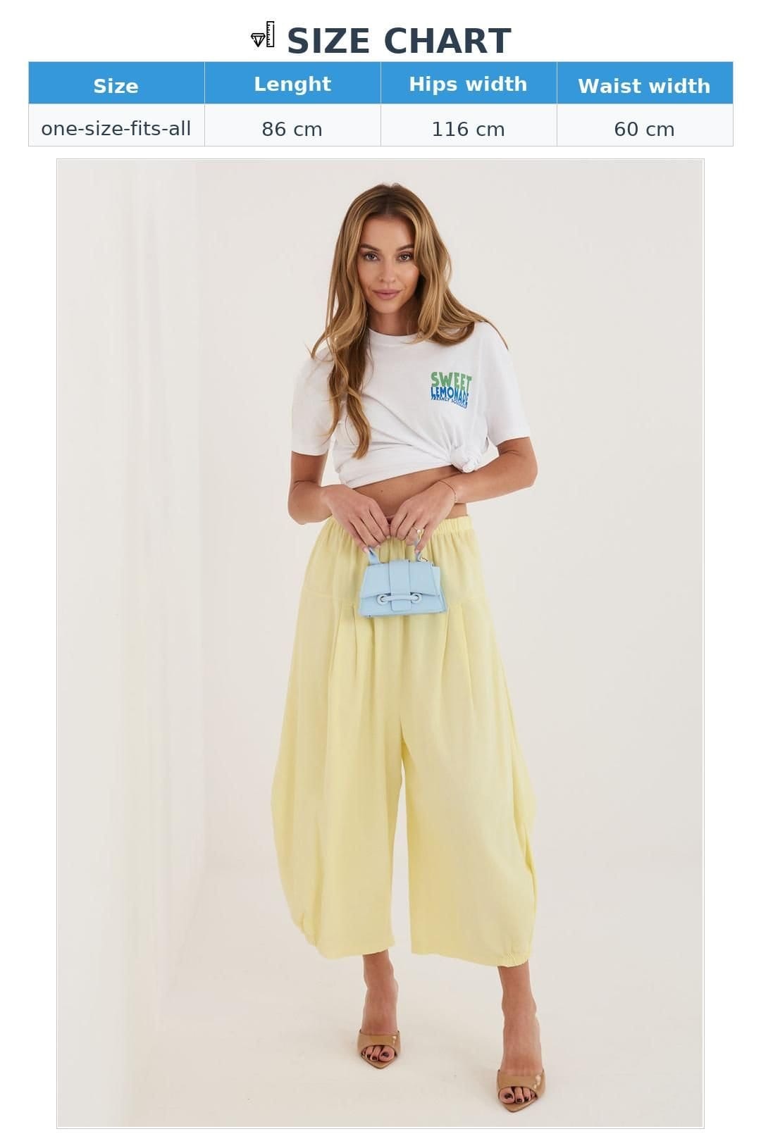 Love Lace Love Lace Women's Loose Aladdin Corduroy High Waist Pants in Yellow - 4