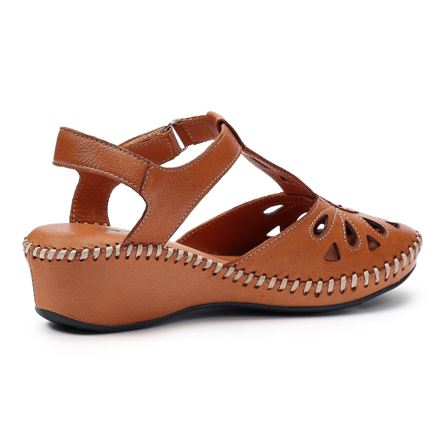 Hotter Hotter Women's 'Mdina' Wedge Sandals in Tan - 4