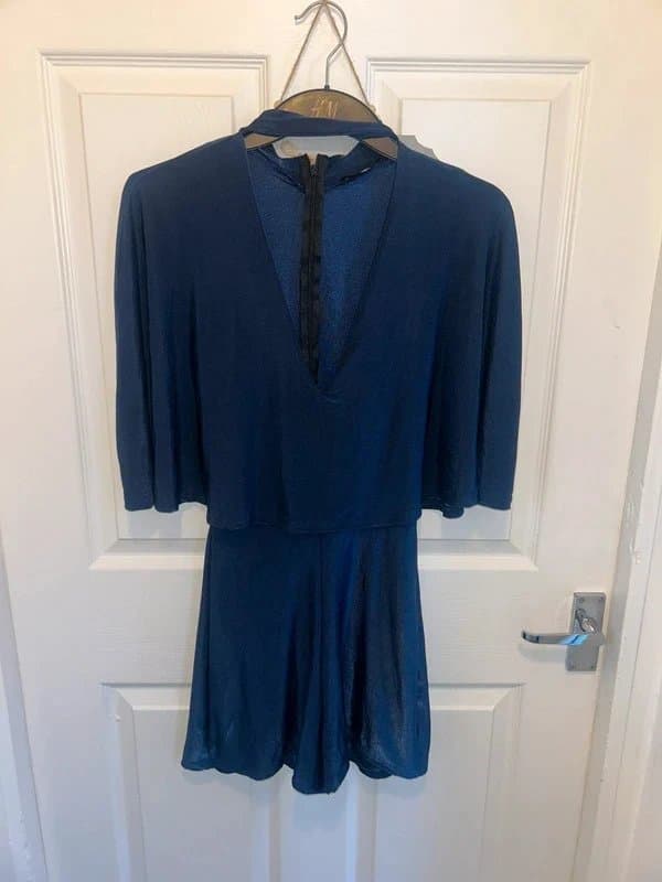 Missguided Missguided floaty kimono cape sleeves playsuit batwing size 6 navy