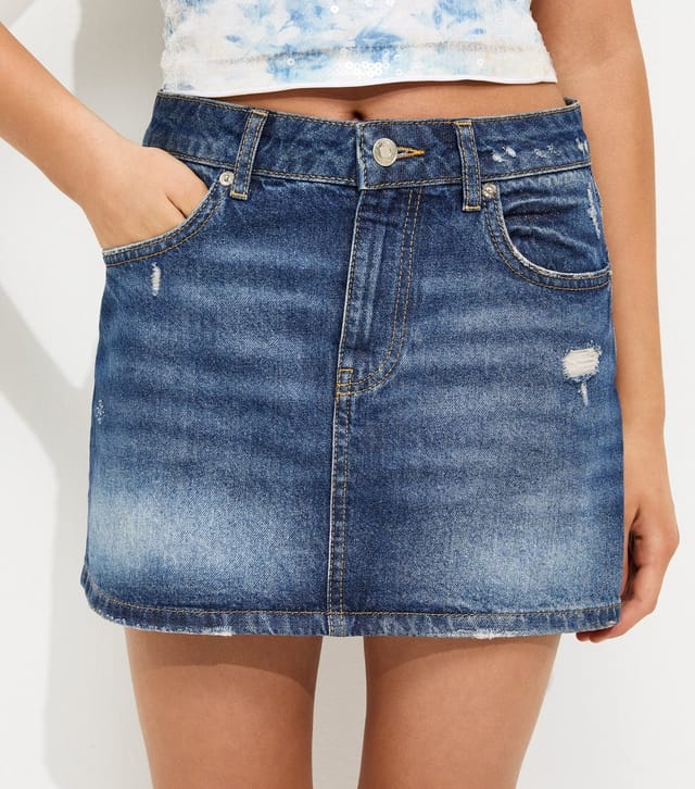 New Look Girls' Blue Distressed Denim Skort New Look - 2