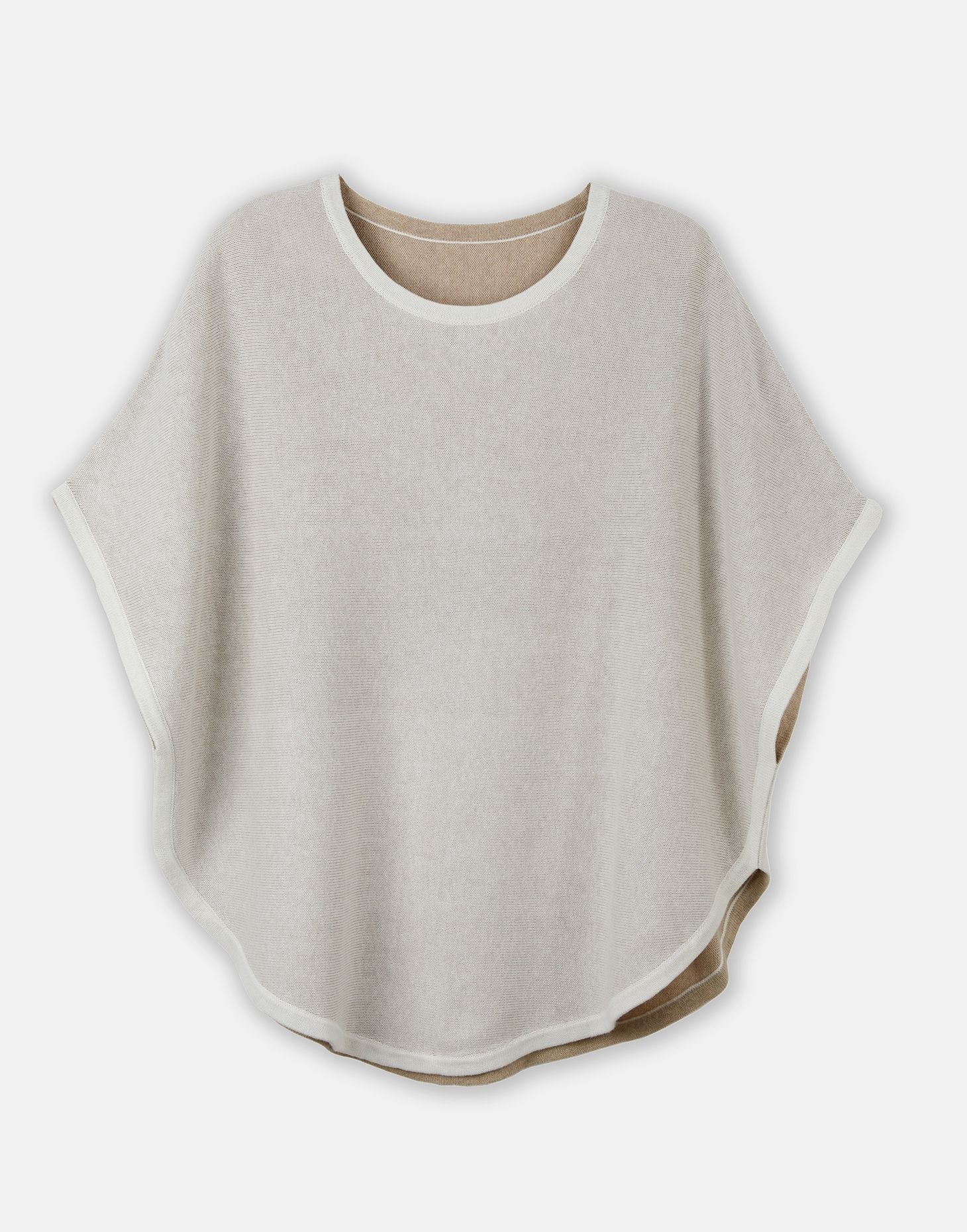 Cove Cove Women's Flora Reversible Poncho in Natural - 2