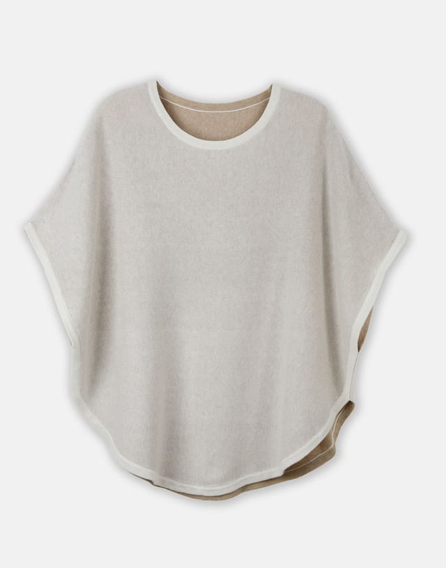 Cove Cove Women's Flora Reversible Poncho in Natural - 2