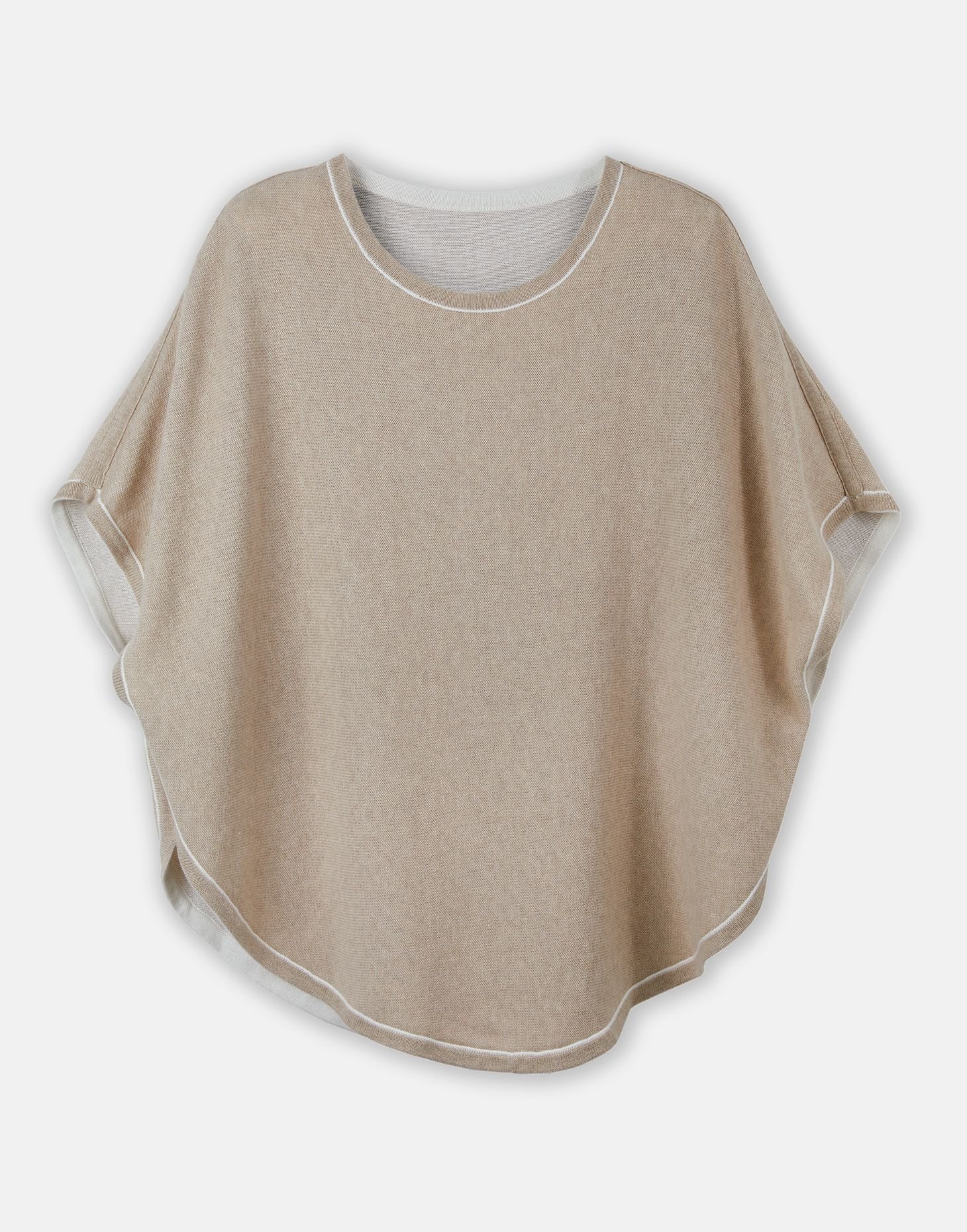 Cove Cove Women's Flora Reversible Poncho in Natural - 3