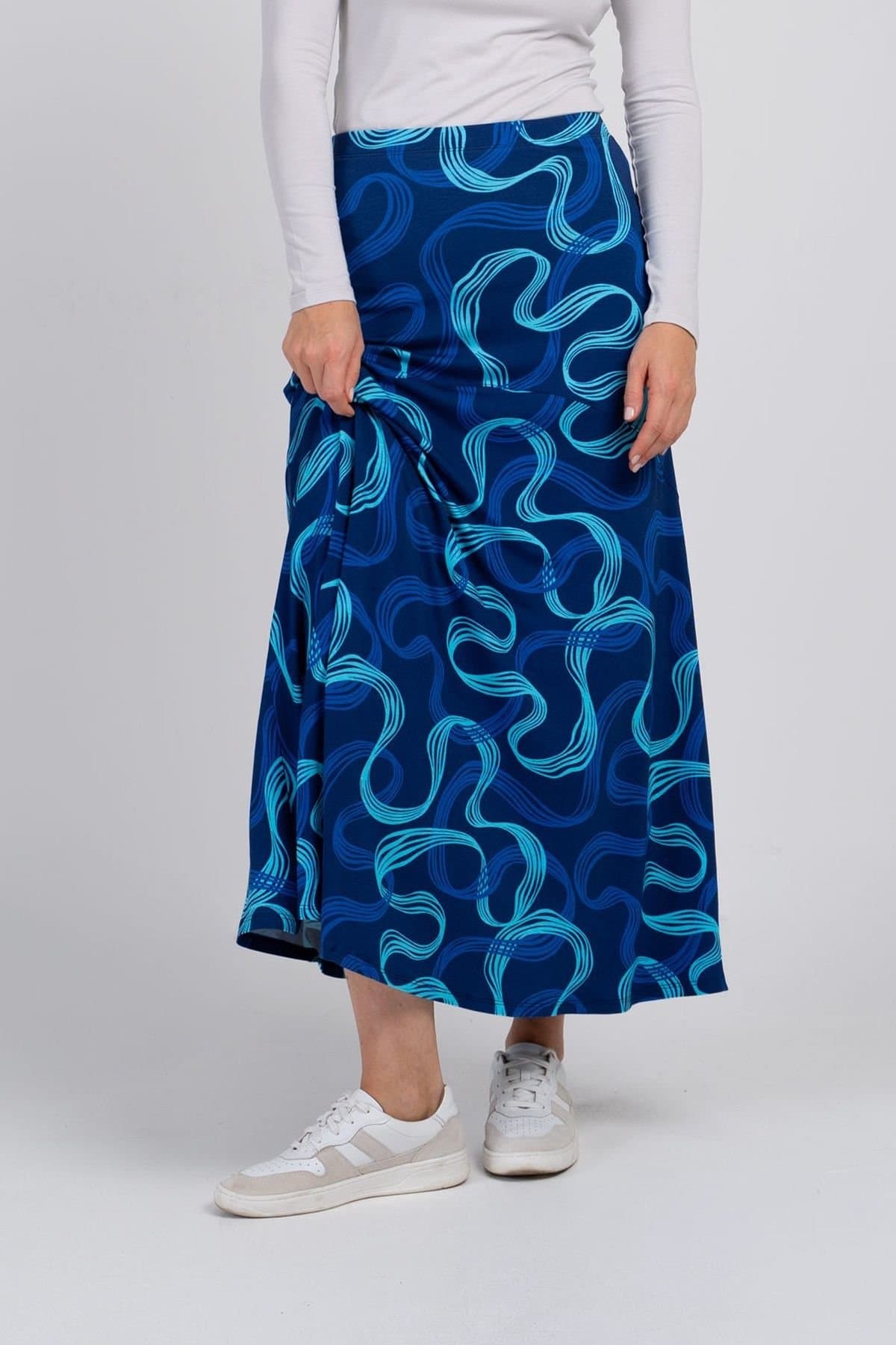 Kettlewell Kettlewell Women's Lena Print Maxi Skirt in Dark Navy