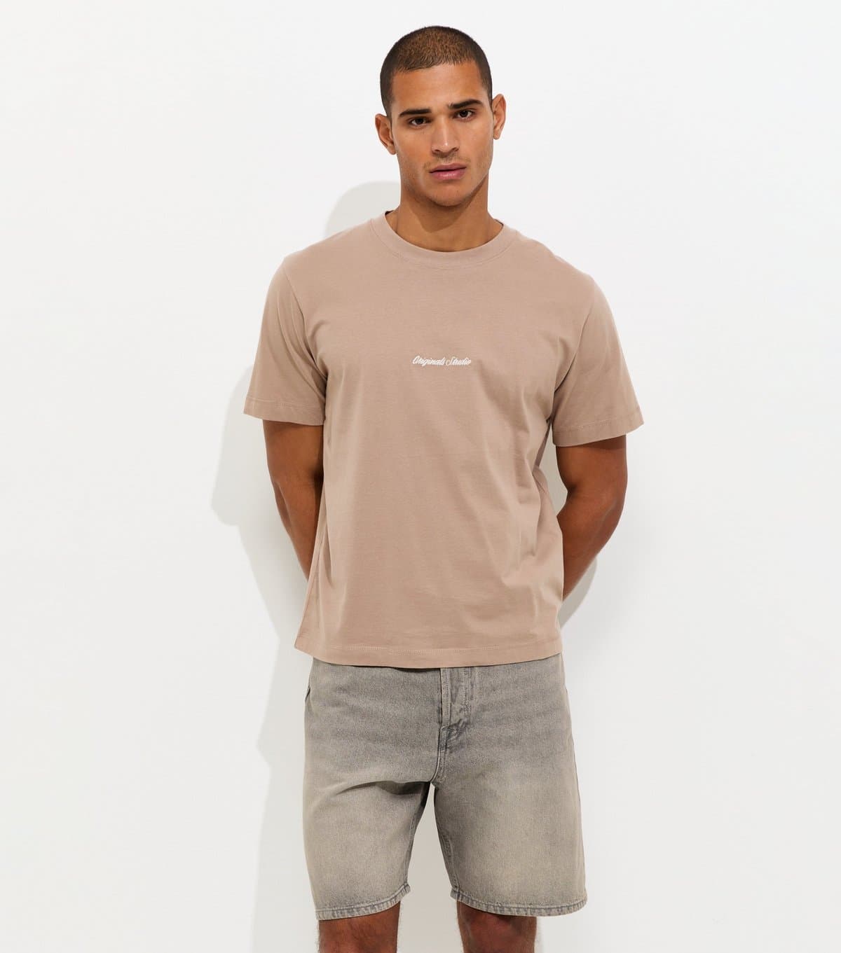 jack & jones Jack & Jones Men's Grey Cotton Regular Fit Denim Shorts