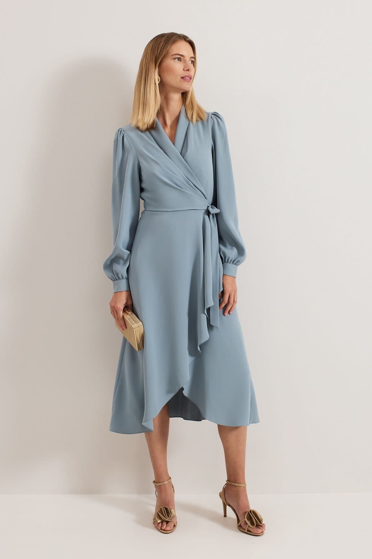 Phase Eight Phase Eight Women's Phillippa Wrap Dress in Duck Egg Blue