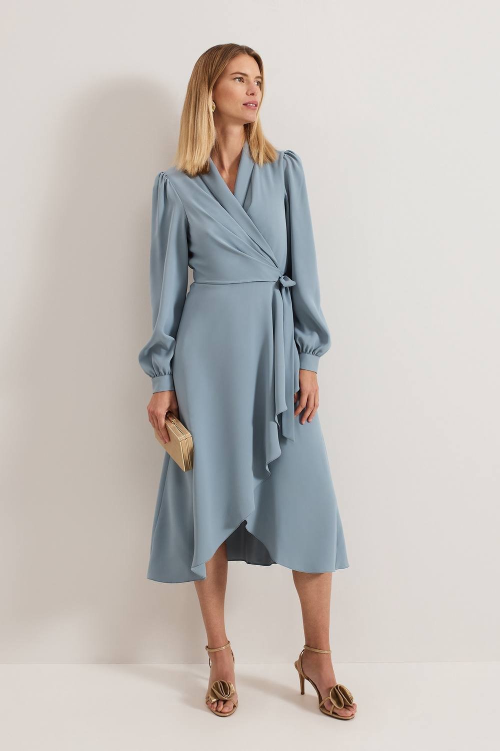 Phase Eight Phase Eight Women's Phillippa Wrap Dress in Duck Egg Blue - 3