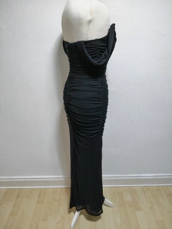 Parthea stunning strapless chiffon corset style dress with Bardot sleeves