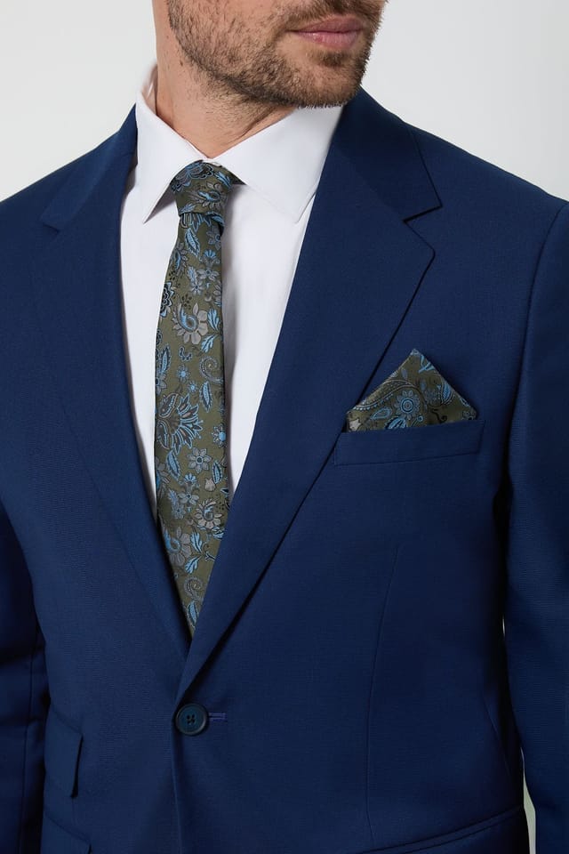 Burton Burton Men's Green Paisley Tie & Pocket Square - 2