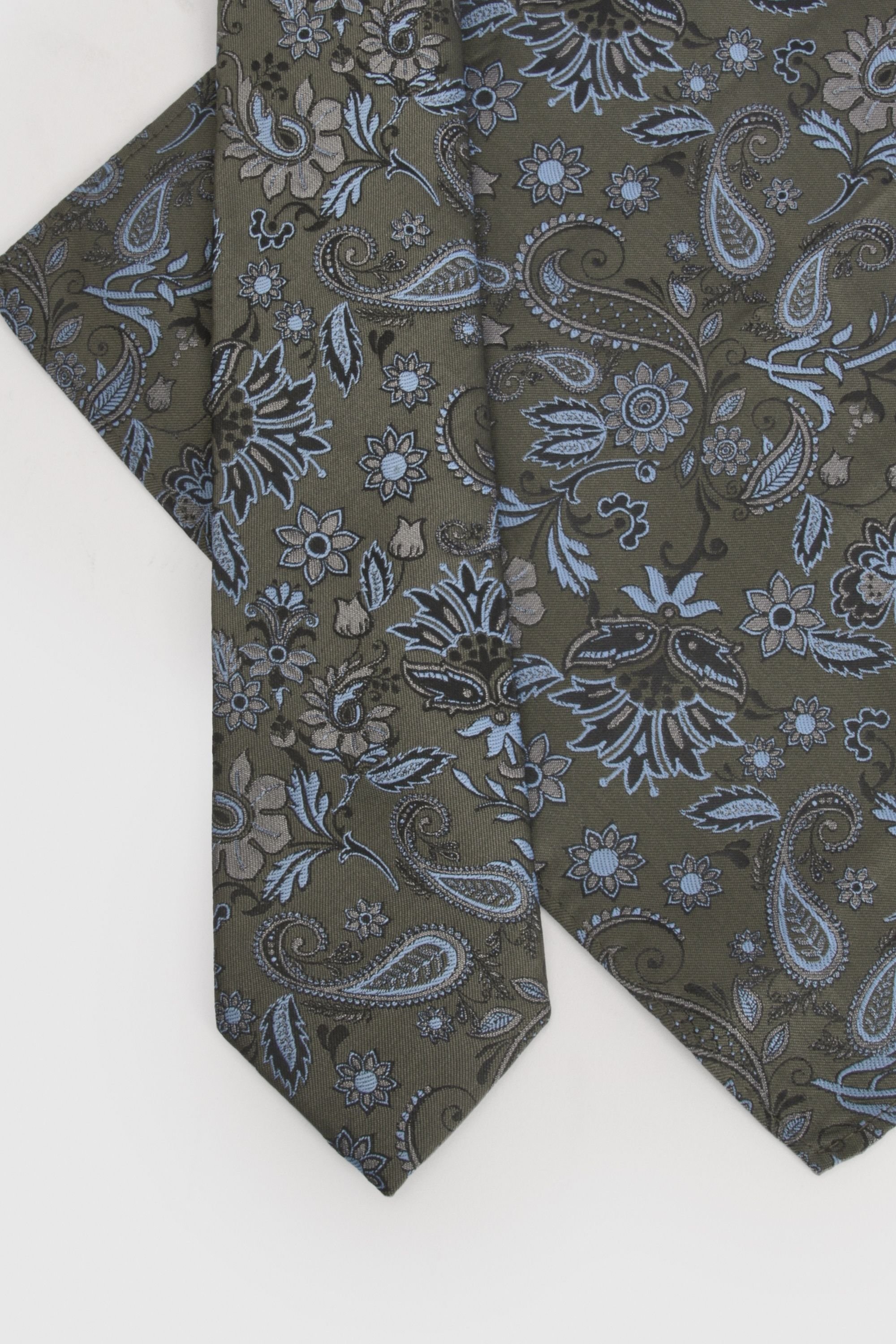 Burton Burton Men's Green Paisley Tie & Pocket Square - 3