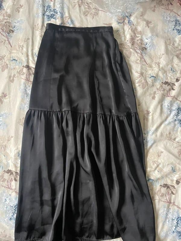 Topshop Black satin skirt