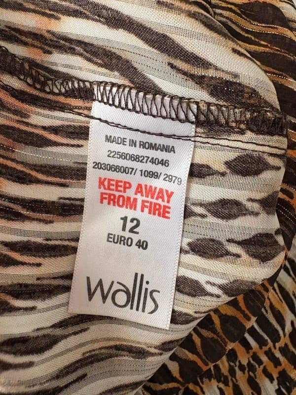 Wallis Y2K Wallis Animal Print Sequin Sleeveless Bubble Hem Top Blouse UK 12