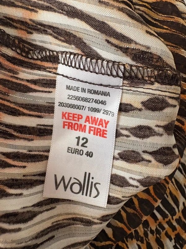 Wallis Animal Print Sequin Sleeveless Blouse UK 12