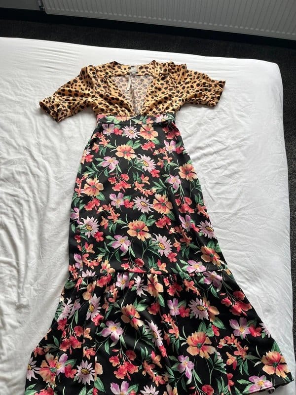 ASOS Multi Floral Leopard Print Maxi Dress