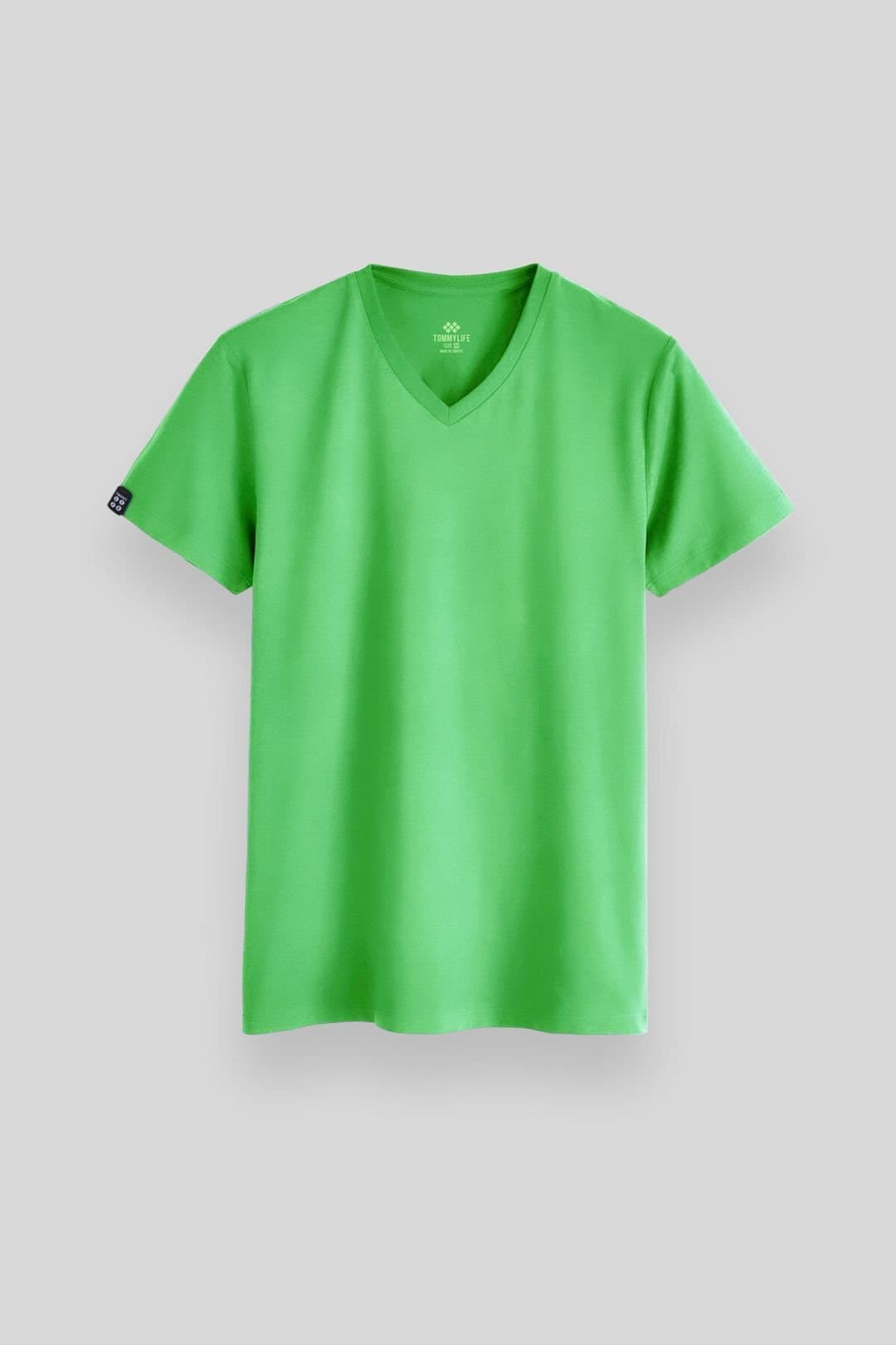 Tommy Life Tommy Life Men's V-Neck Short Sleeve T-Shirt in Lime