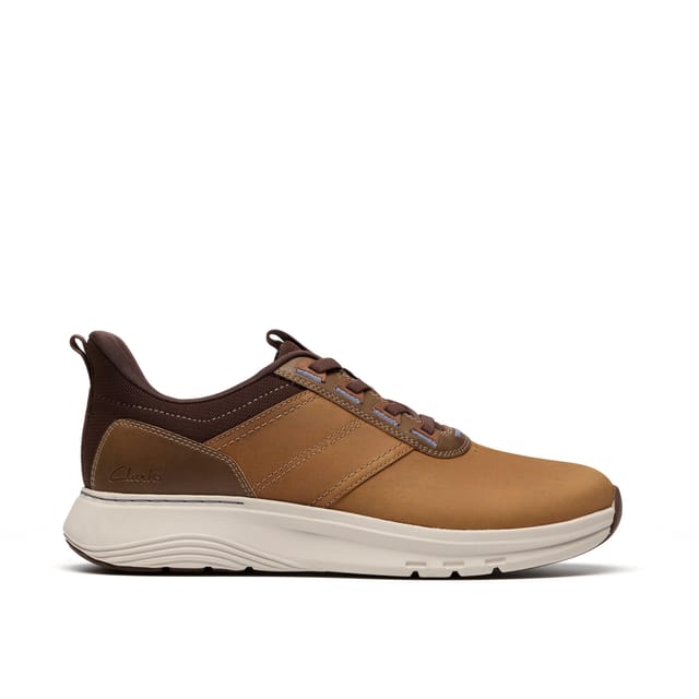 Clarks Clarks Men's Motion Trek LX Dark Tan Leather Trainers, Lace Up in Brown - 2