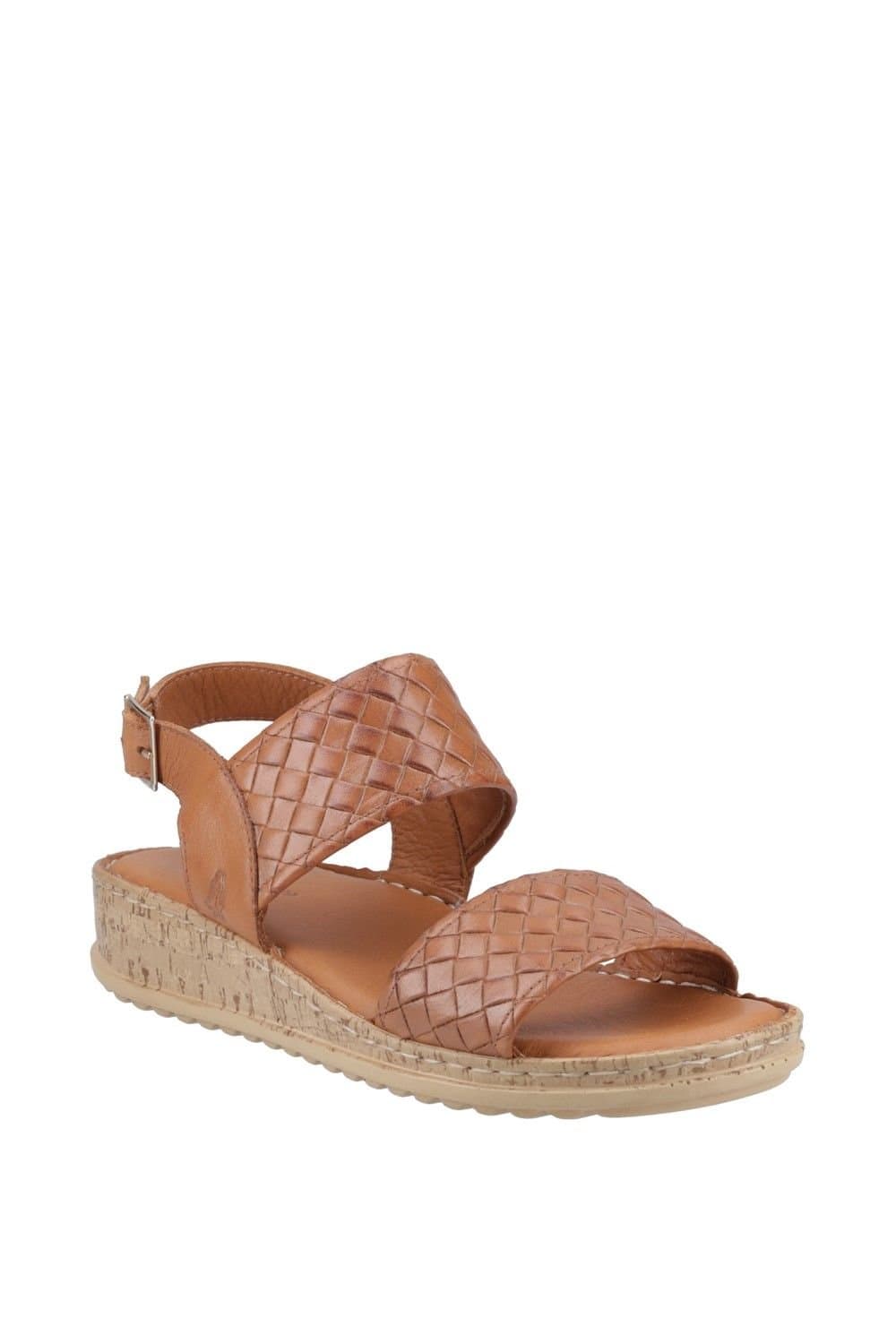 Hush Puppies Hush Puppies Tan Leather Wide Fit Sandal