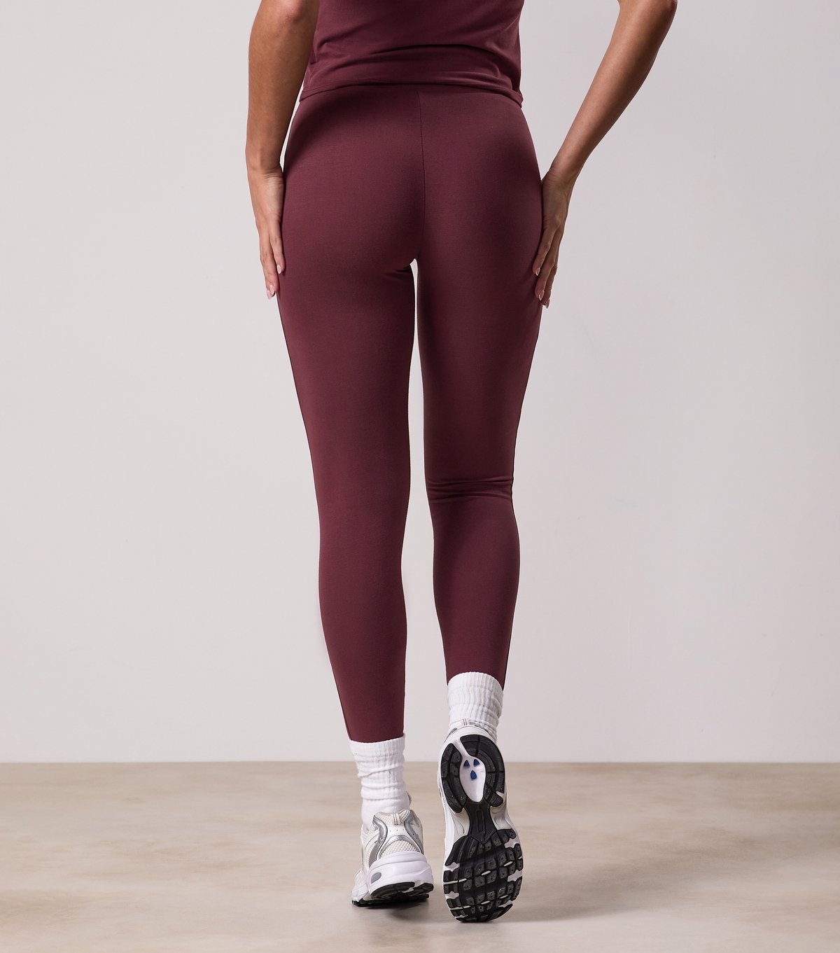 Gym King Women's Plush Burgundy Logo Waist Leggings Gym King New Look - 3