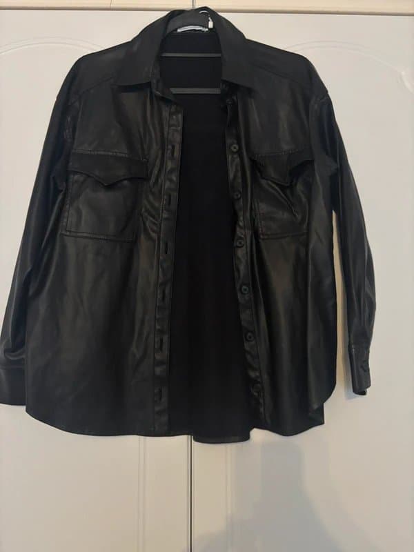 Bershka Bershka leather look shirt