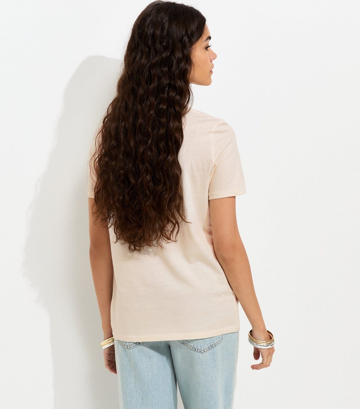 New Look Women's Off White Cotton Metallic Animal Heart Print T-Shirt New Look - 4