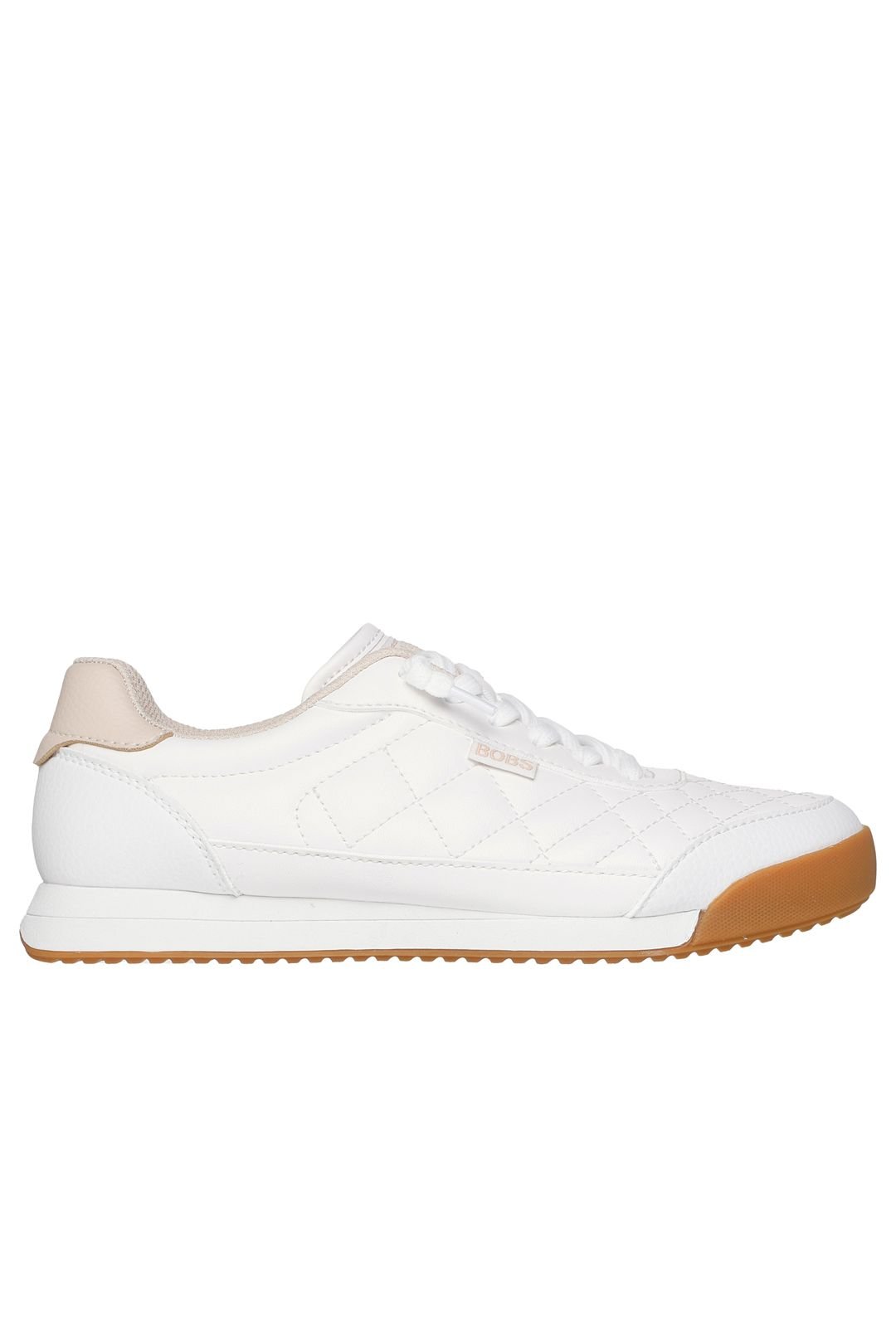 Skechers Skechers Women's BOBS BILLIE WILD COMFORT Quilted Faux Lace Sneaker White - 3