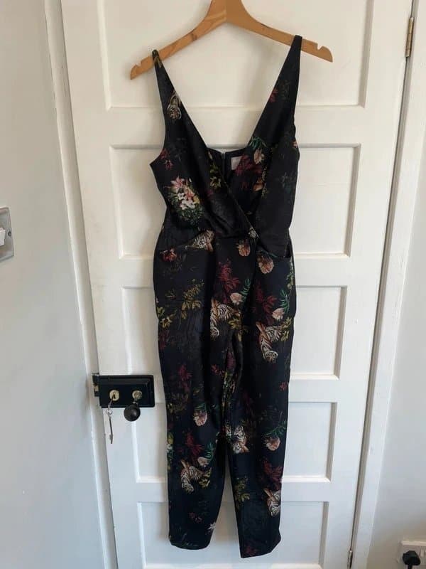 ASOS Black Tiger Print Playsuit size 10