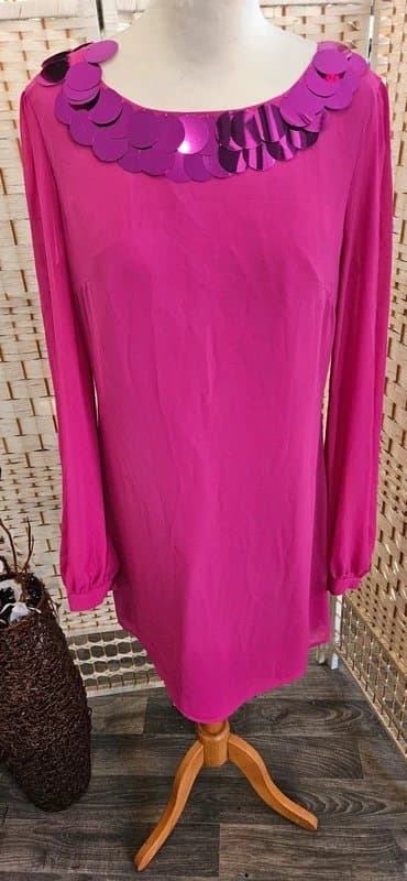 TU TU pink sequin detailed shift dress size 12
