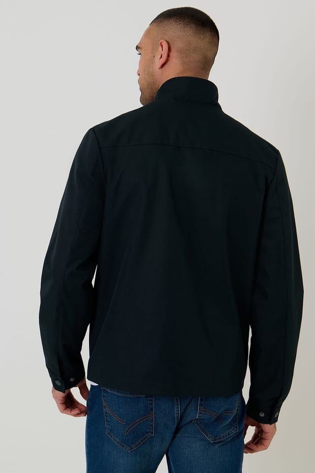 Threadbare Threadbare Men's Showerproof Zip Up Harrington Jacket in Navy - 2