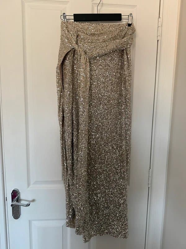 Never Fully Dressed NFD Sequin Maxi Wrap Jaspre Skirt