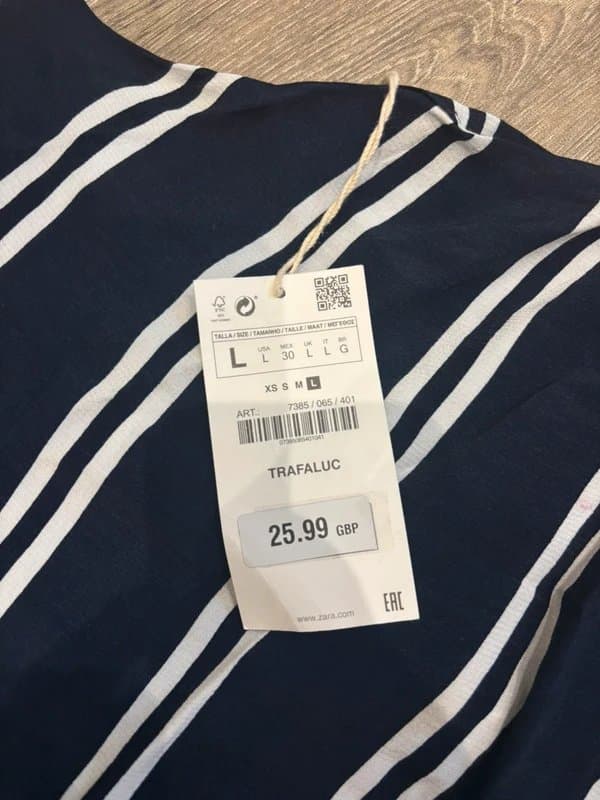 Zara Zara navy off the shoulder dress size large