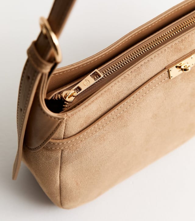 New Look Camel Faux Suede Belted Turn Lock Shoulder Bag New Look - 3