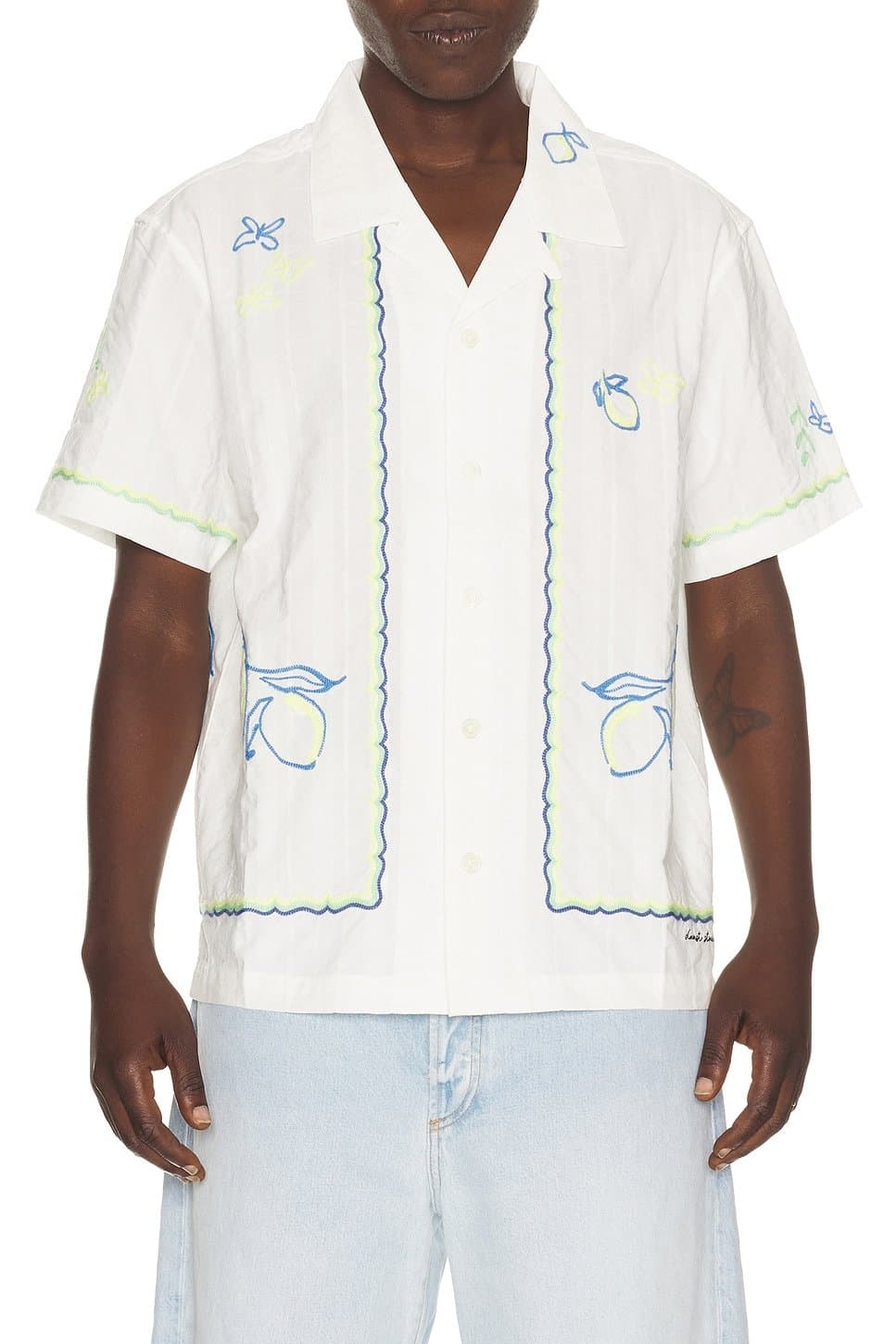 revolve Hand Drawing Open Collared Shirt