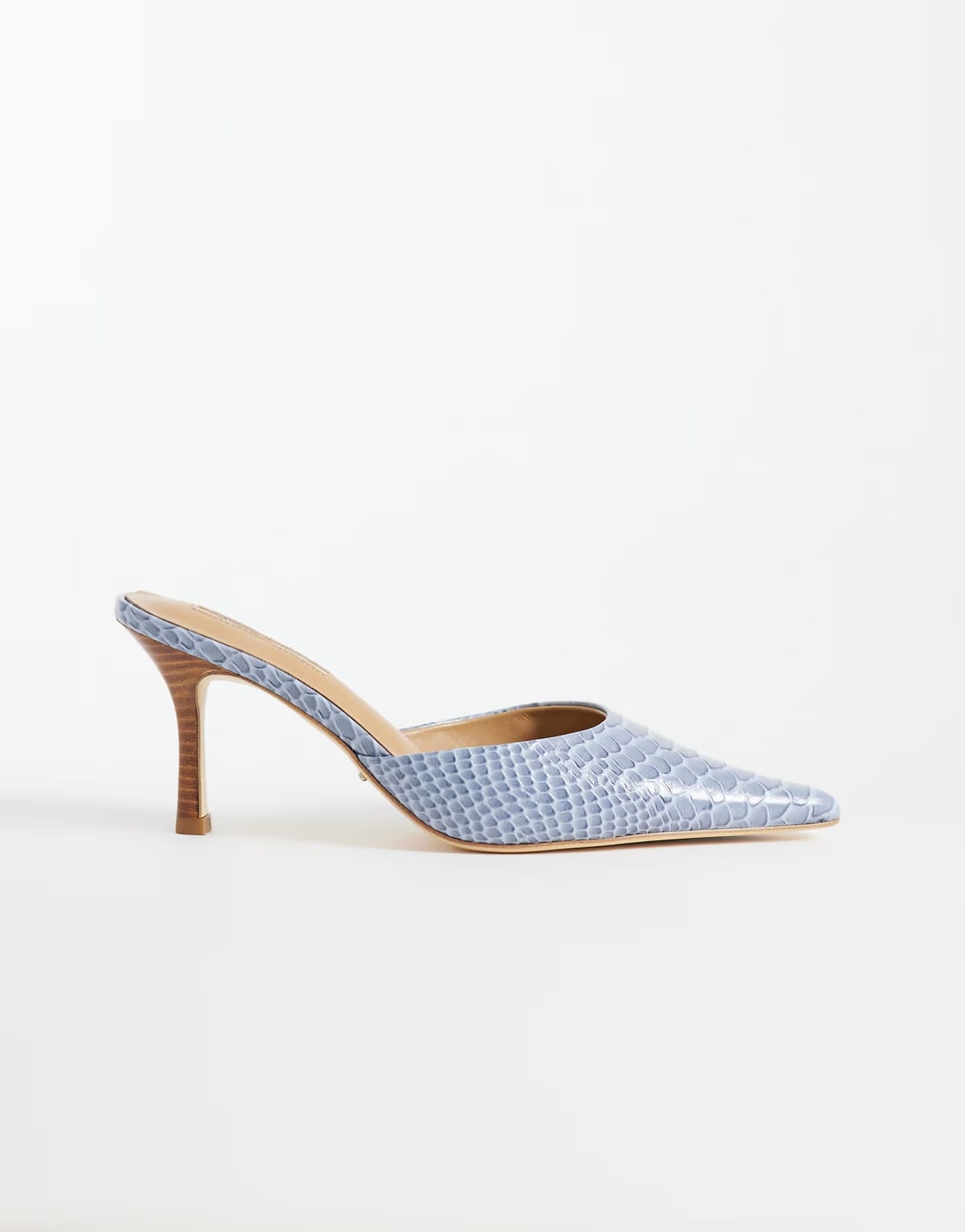 ASOS Tony Bianco Sicily heeled mules in blue denim python - 1
