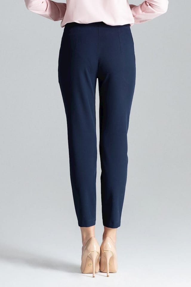 Love Lace Love Lace Women's Cigarette Pleated Front Capri Trousers in Blue - 3