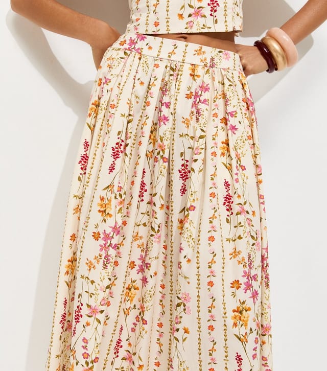 New Look Women's White Floral Print Midi Skirt New Look - 2