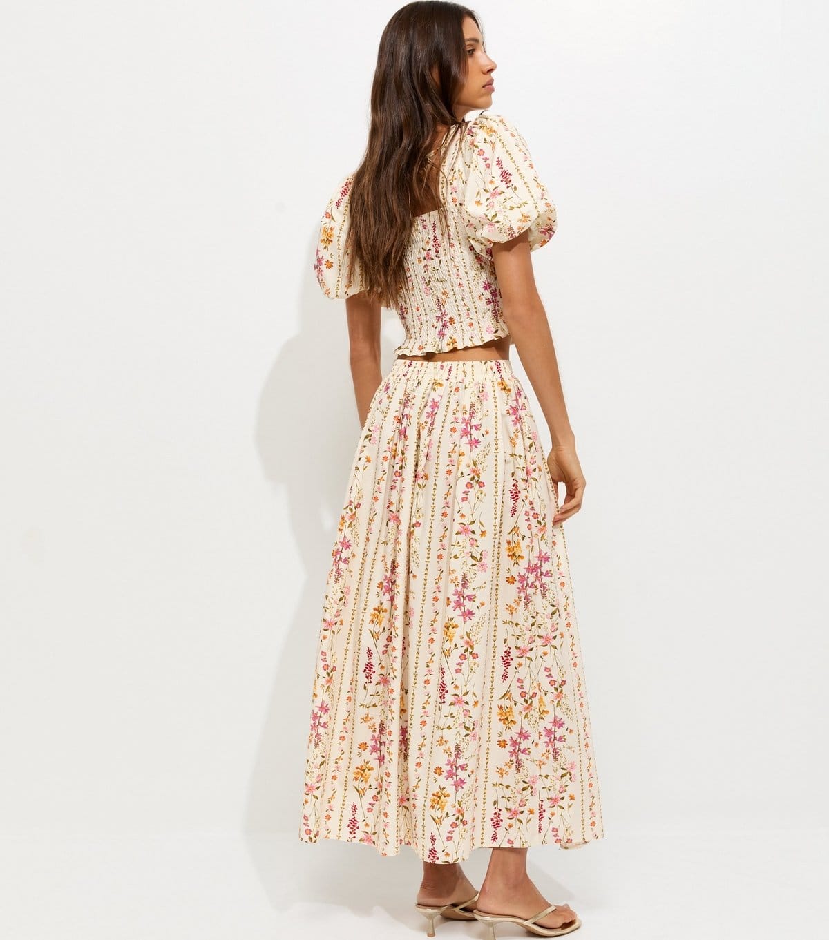 New Look Women's White Floral Print Midi Skirt New Look - 4