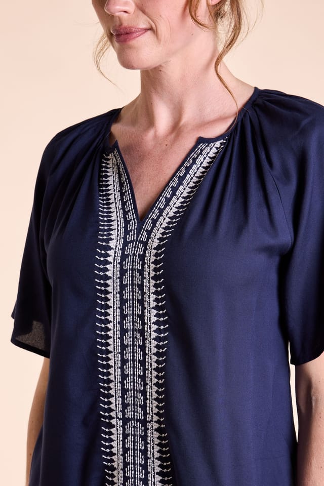 Nomads Clothing Nomads Clothing Women's Embroidered Top in Indigo - 3