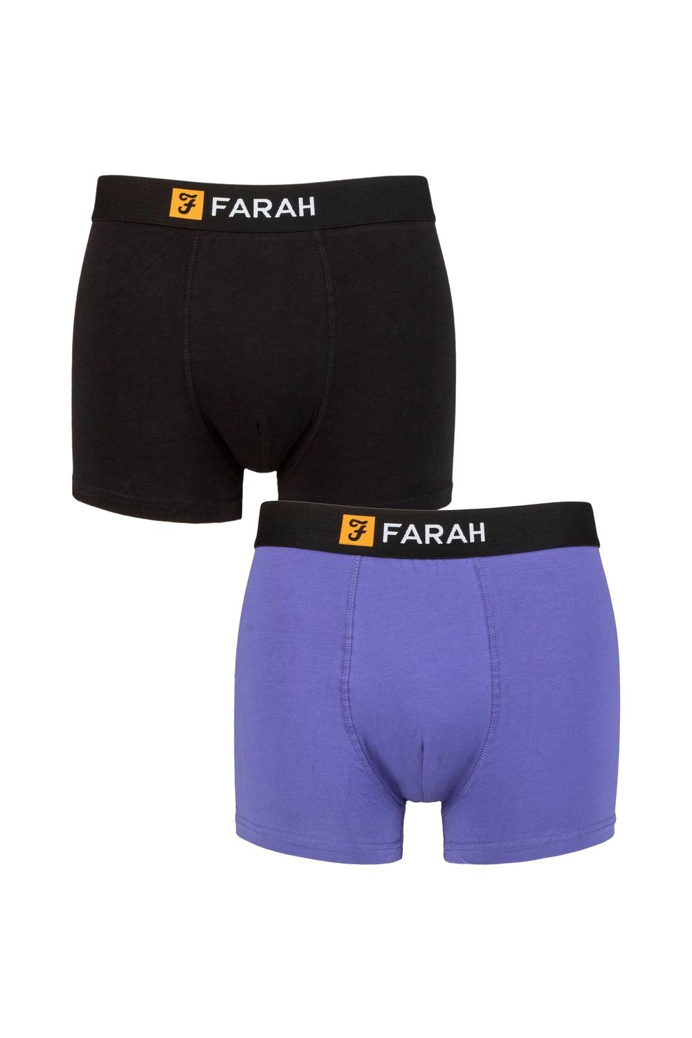 Farah FARAH Men's Mens 2 Pack Plain Cotton Classic Fitted Trunks - 2