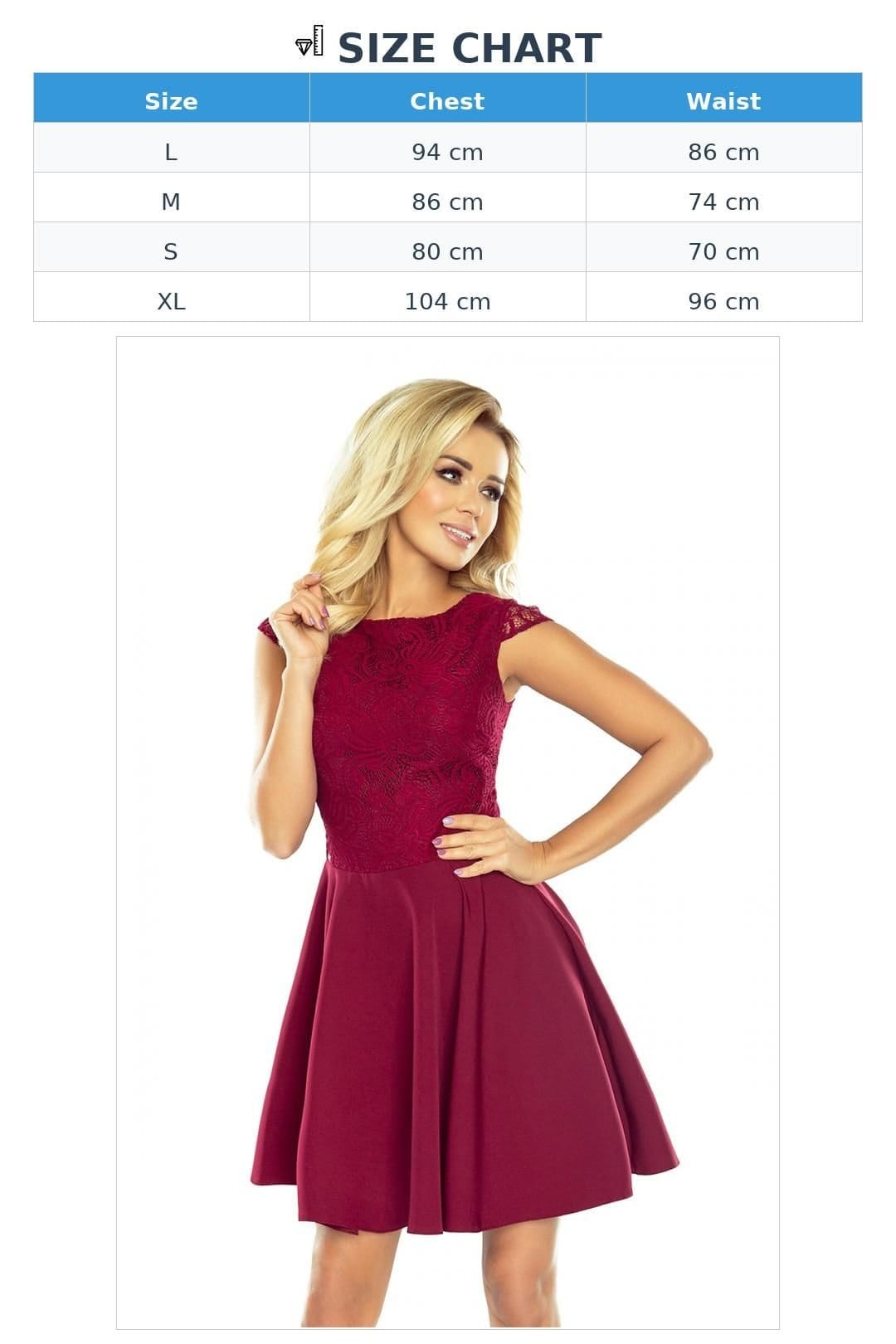 Love Lace Love Lace Women's Flared Lace Evening Dress for Formal Wear in Burgundy - 4