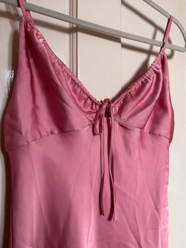 Bershka Pink silk slip dress