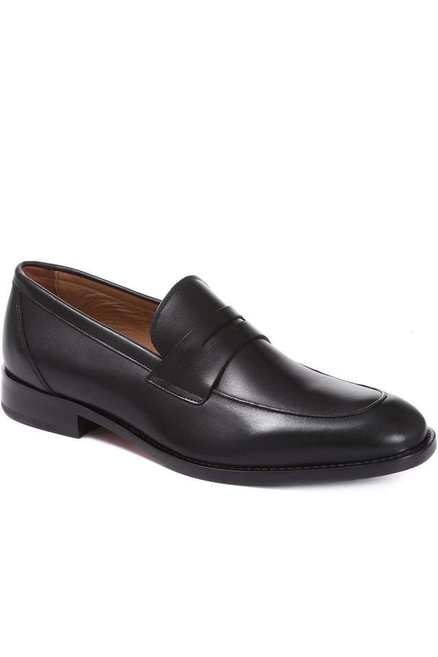 Jones Bootmaker Jones Bootmaker Men's Russell Leather Penny Loafers in Black - 2